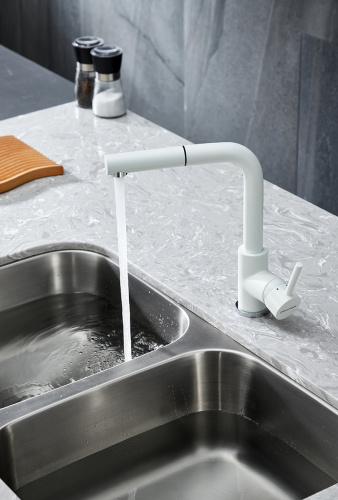 Смеситель для кухни Paulmark KASSEL Ka214311-WH на мойку белый - фото 4